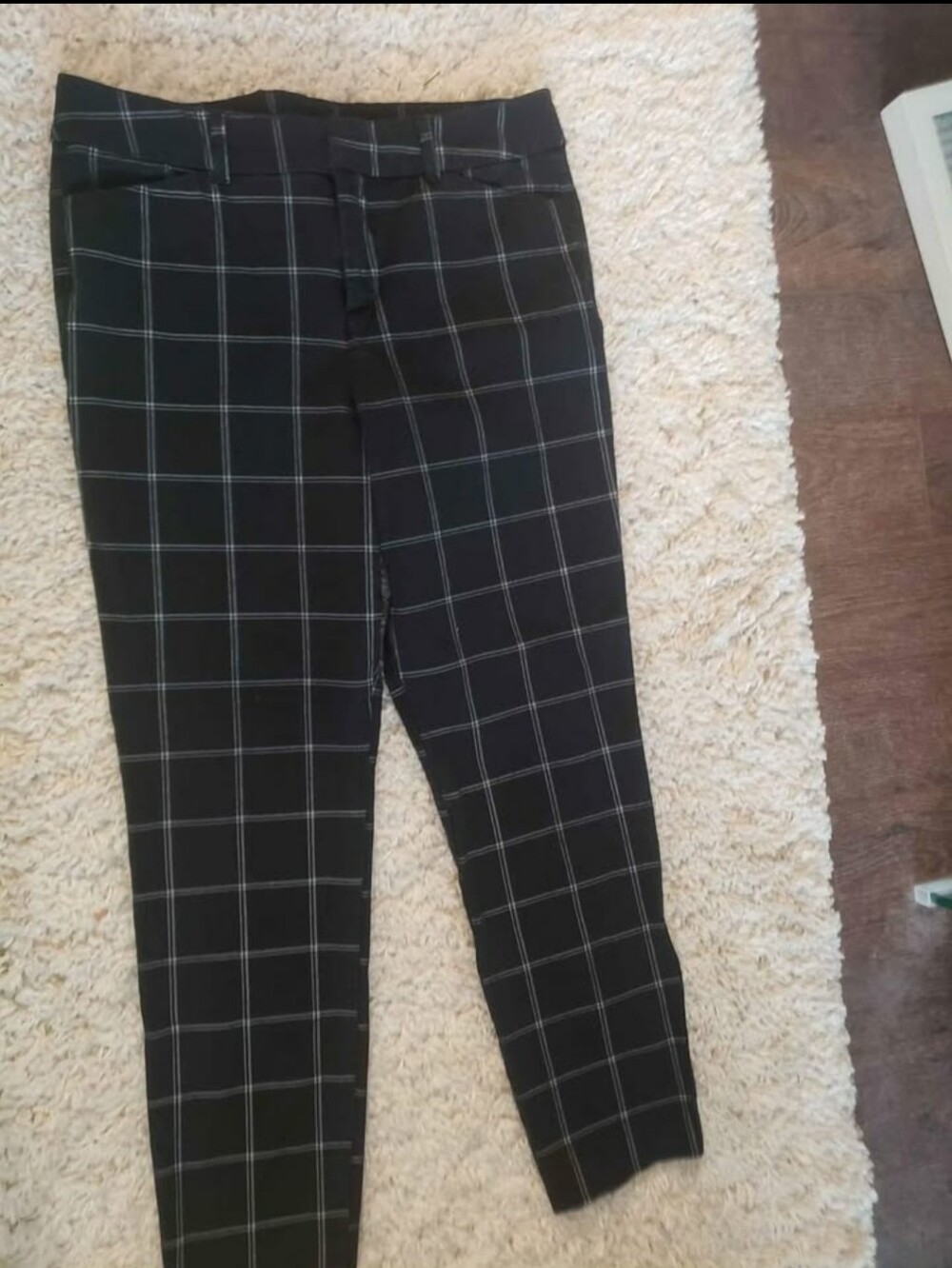 Old Navy Black Windowpane Cropped Slim Pants